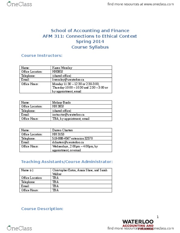 AFM311 Lecture 7: AFM+311+Spring+2014+Syllabus thumbnail