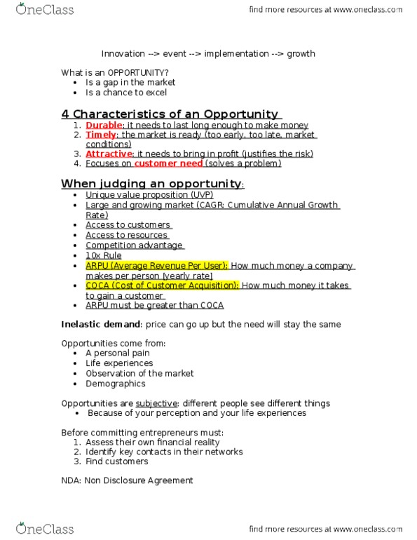 ENT 526 Lecture Notes - Lecture 2: Average Revenue Per User, Compound Annual Growth Rate, Customer Development thumbnail