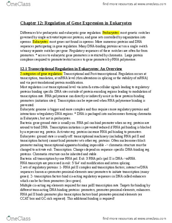 BIOS 220 Chapter 12: BIOS 220 Chpt 12 Textbook notes thumbnail