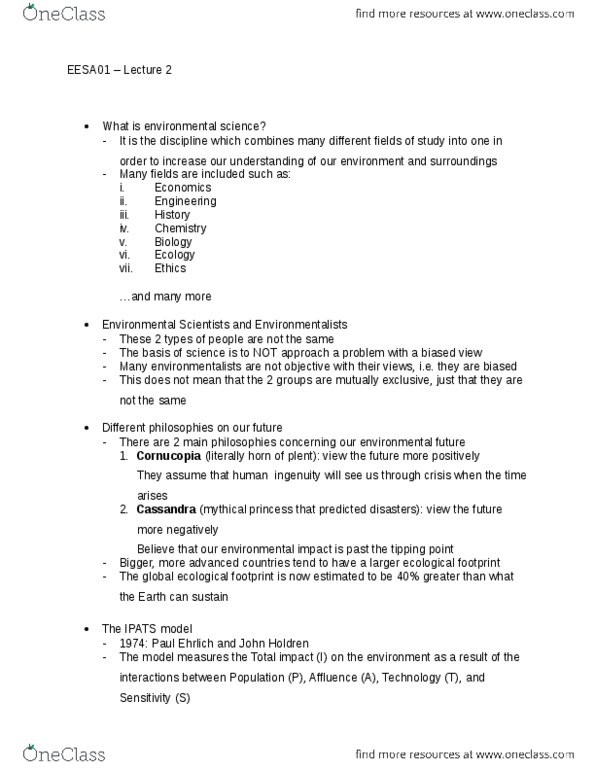 EESA01H3 Lecture Notes - Lecture 2: Homo Naledi, Doubling Time, Fertile Crescent thumbnail