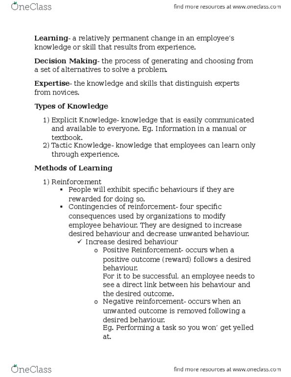 ADMS 2400 Lecture Notes - Lecture 9: Achievement Orientation, Selective Perception, Type Physicalism thumbnail