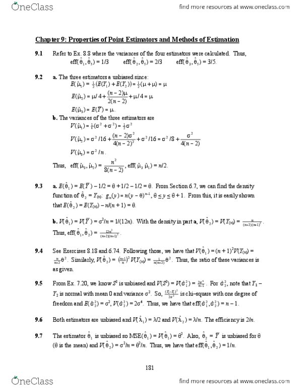 36225 Chapter Notes - Chapter 9: Shape Parameter, Pivotal Quantity, Normal Distribution thumbnail