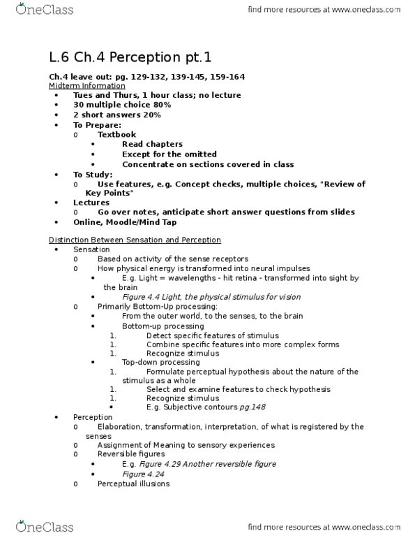 PSYC 1010 Lecture Notes - Lecture 6: Gestalt Psychology, Railways Act 1921, Ambiguous Image thumbnail