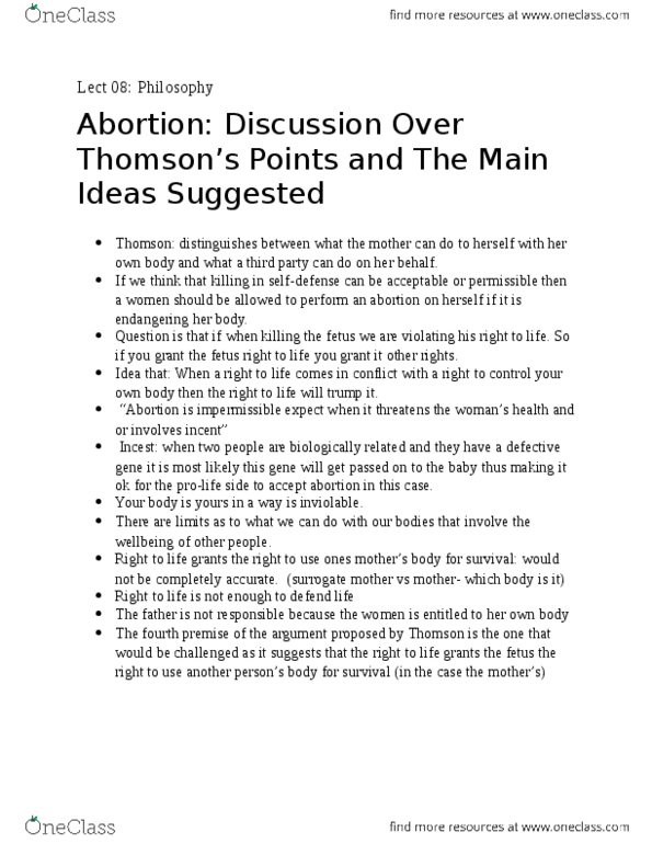 PHL105Y5 Lecture Notes - Lecture 8: Incest, Fetus thumbnail