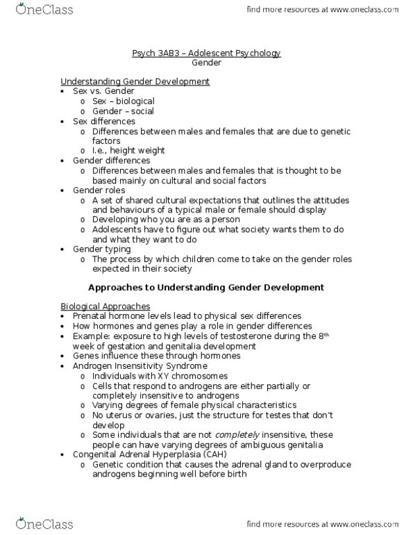 PSYCH 3AB3 Lecture Notes - Lecture 4: Mental Rotation, Stereotype Threat, Femininity thumbnail