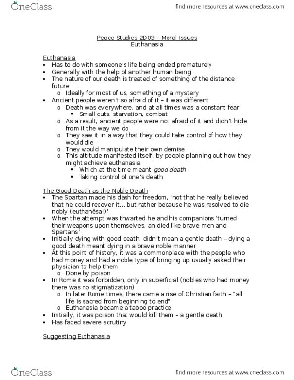 PEACEST 2D03 Lecture Notes - Lecture 6: Informed Consent, Logical Form, Healthcare Proxy thumbnail