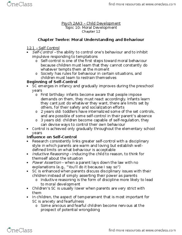PSYCH 2AA3 Chapter Notes - Chapter 10: Twin Study, Silent Treatment, Cyberbullying thumbnail
