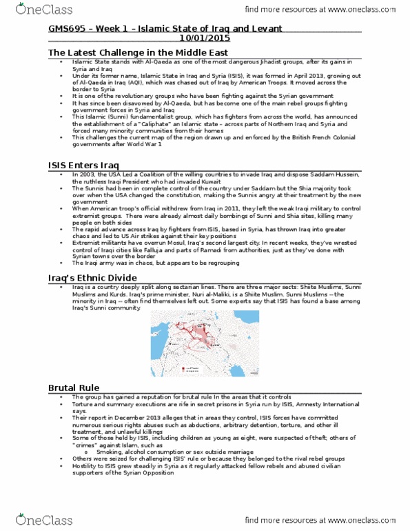 GMS 695 Lecture 1: GMS695 - Week 1 - Islamic State of Iraq and Levant thumbnail