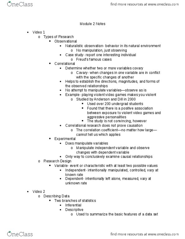 PSY 2012 Chapter Notes - Chapter 2: Malingering, Central Tendency, Syphilis thumbnail