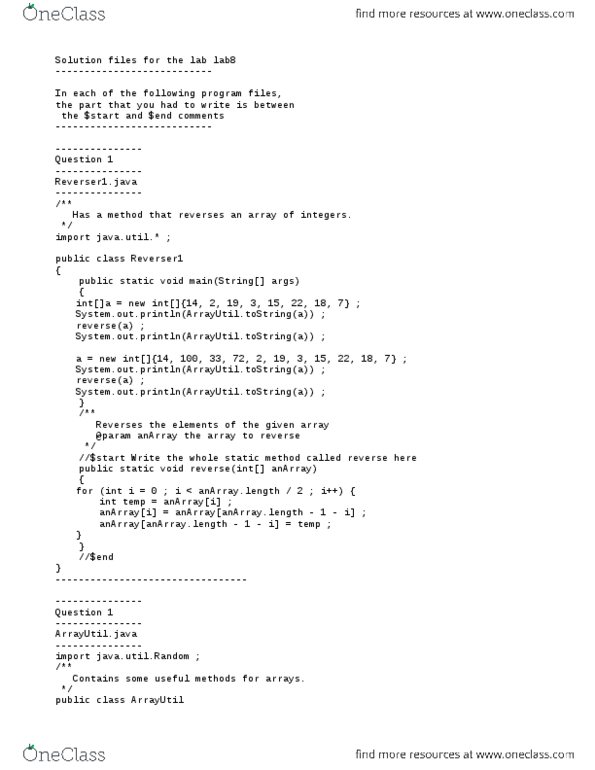 Cps109 Quiz Lab8solutions Oneclass