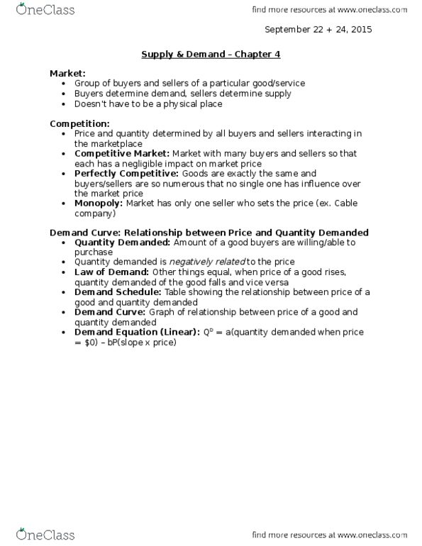 EC120 Lecture Notes - Lecture 4: Economic Equilibrium thumbnail