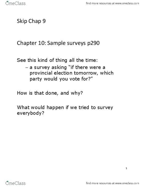 STAB22H3 Lecture Notes - Lecture 1: Cluster Sampling, Sample Size Determination, Statistic thumbnail