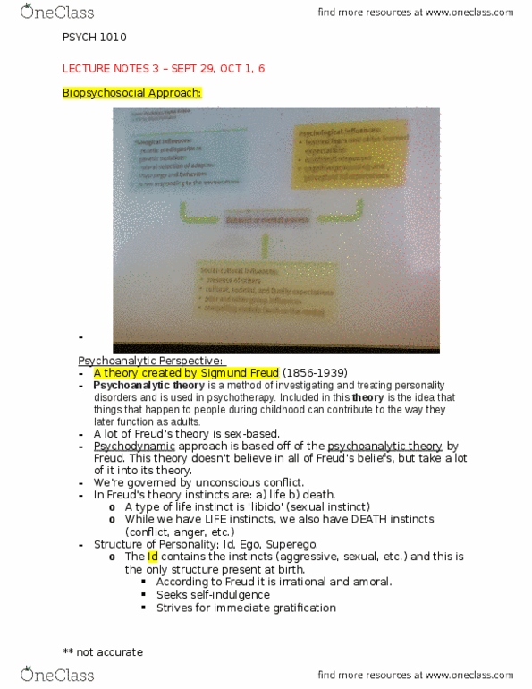 PSYC 1010 Lecture Notes - Lecture 3: Defence Mechanisms, Canoe.Com, Oedipus Complex thumbnail