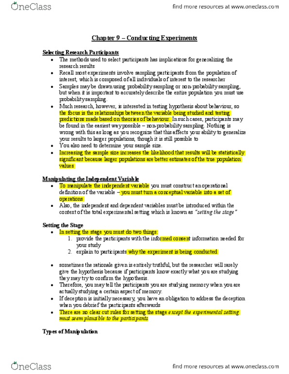 PSYB01H3 Chapter Notes - Chapter 9: Association For Psychological Science, Blind Experiment, Interpersonal Communication thumbnail