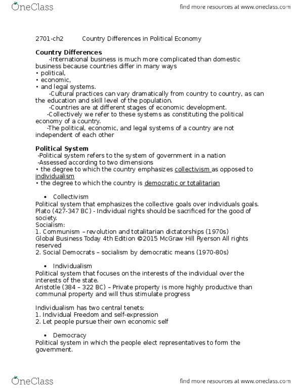 BUSI 2701 Chapter Notes - Chapter 2: Foreign Corrupt Practices Act, Gross Domestic Product, Trips Agreement thumbnail