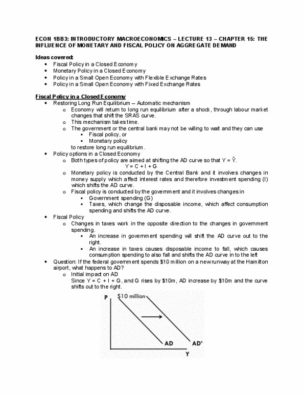 ECON 1BB3 Lecture Notes - Lecture 13: Openmarket, Exchange Rate, Pliers thumbnail