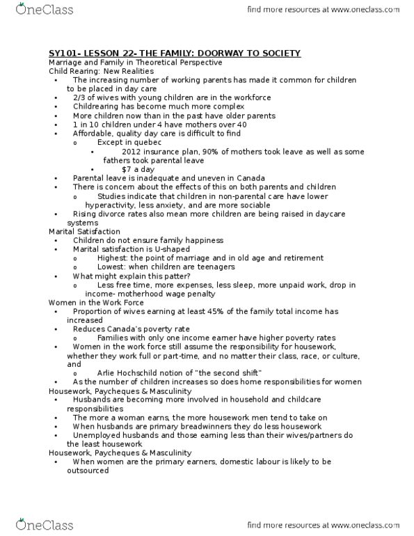 SY101 Lecture Notes - Lecture 22: Desertion, Homicide, Social Stigma thumbnail