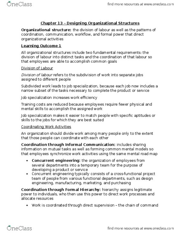 MHR 505 Lecture Notes - Lecture 11: Quality Management, Railways Act 1921, Departmentalization thumbnail