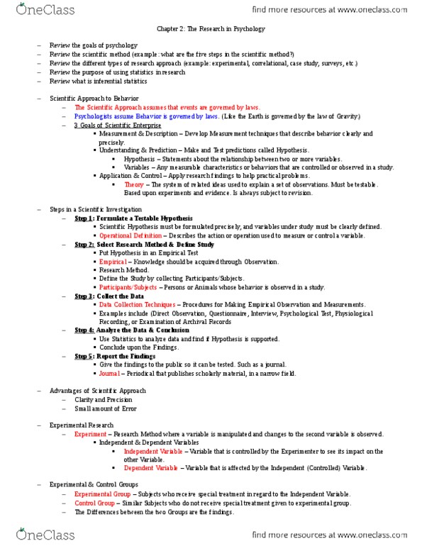 PSYCH 1X03 Chapter Notes - Chapter 2: Dependent And Independent Variables, Confounding, Lexisnexis thumbnail