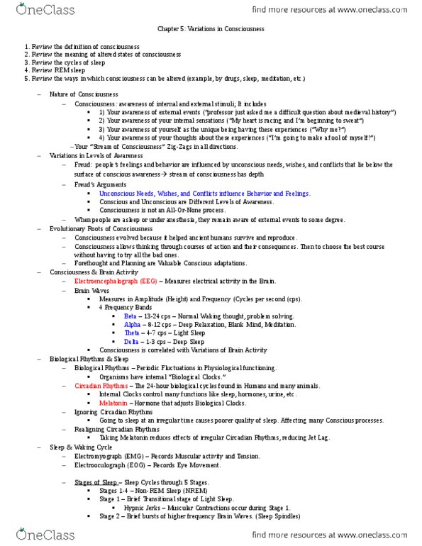 PSYCH 1X03 Chapter Notes - Chapter 5: Cannabinoid, Disinhibition, Caffeine thumbnail