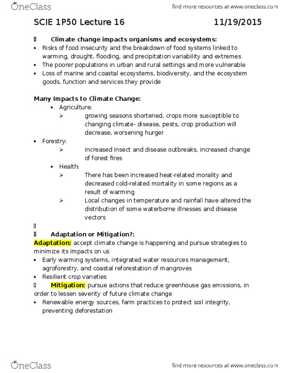 SCIE 1P51 Lecture 16: SCIE 1P50 Lecture 16 thumbnail