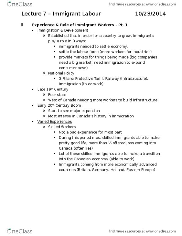 LABRST 1A03 Lecture Notes - Lecture 7: Industrial Workers Of The World, Racialization, Syndicalism thumbnail