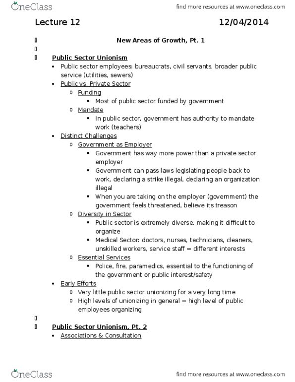 LABRST 1A03 Lecture Notes - Lecture 12: Environmental Movement, Pink-Collar Worker, Saka thumbnail