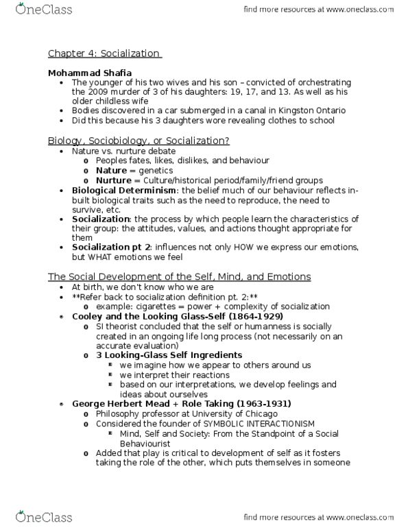 SY101 Lecture Notes - Lecture 16: Sigmund Freud, George Herbert Mead, Eyelash thumbnail