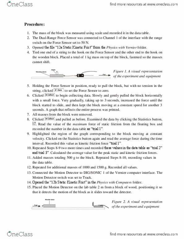 PCS 120 Lecture Notes - Lecture 2: Normal Force, Friction thumbnail