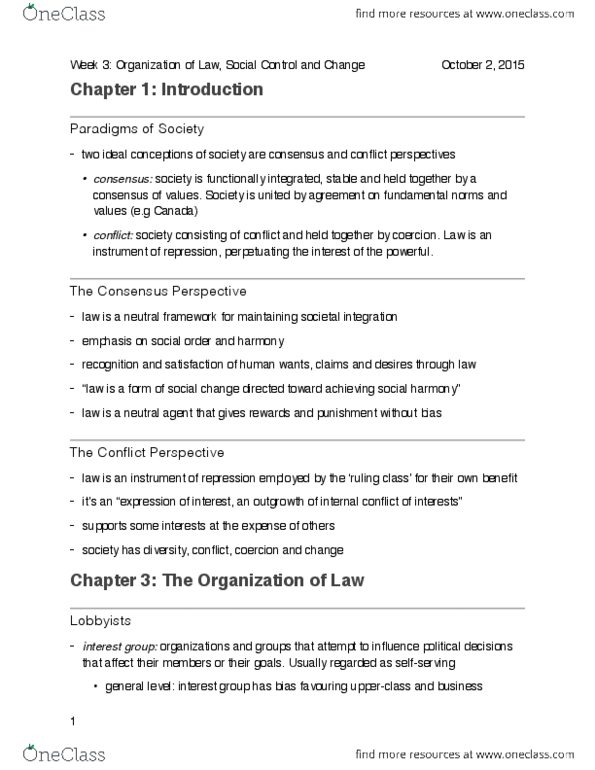 LS101 Chapter Notes - Chapter 1, 3, 5 & 7: Rein, Informal Social Control, Bloomberg Businessweek thumbnail