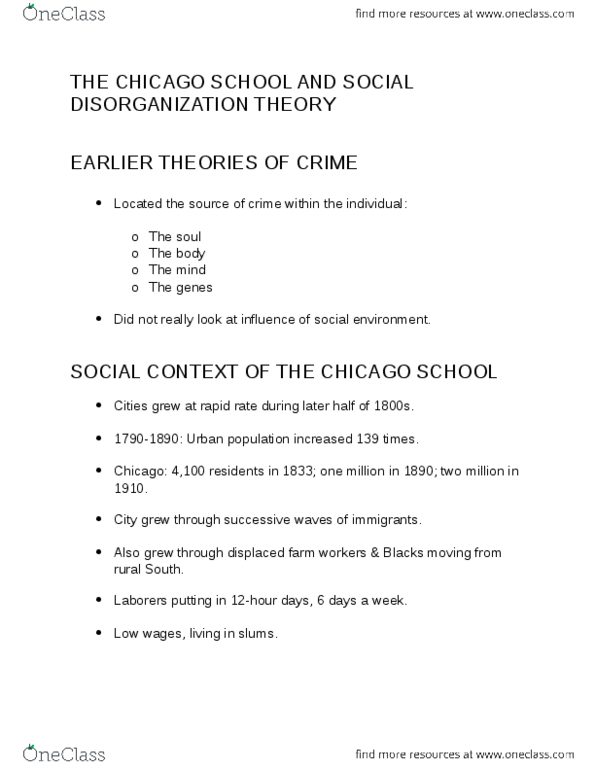 CRIM 104 Lecture Notes - Lecture 4: Symbolic Interactionism, Psychopathology, American Sociological Association thumbnail