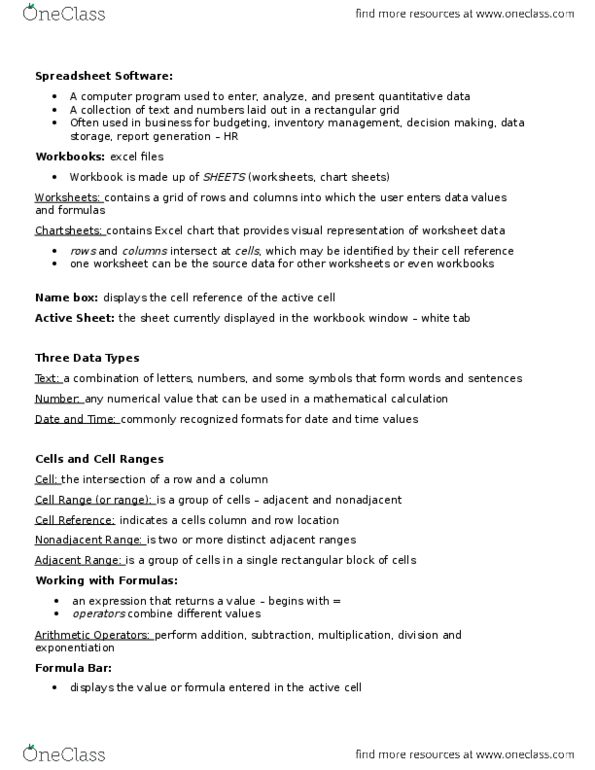 COMPSCI 1BA3 Lecture Notes - Lecture 4: Eye Relief, Lookup Table, Calibri thumbnail