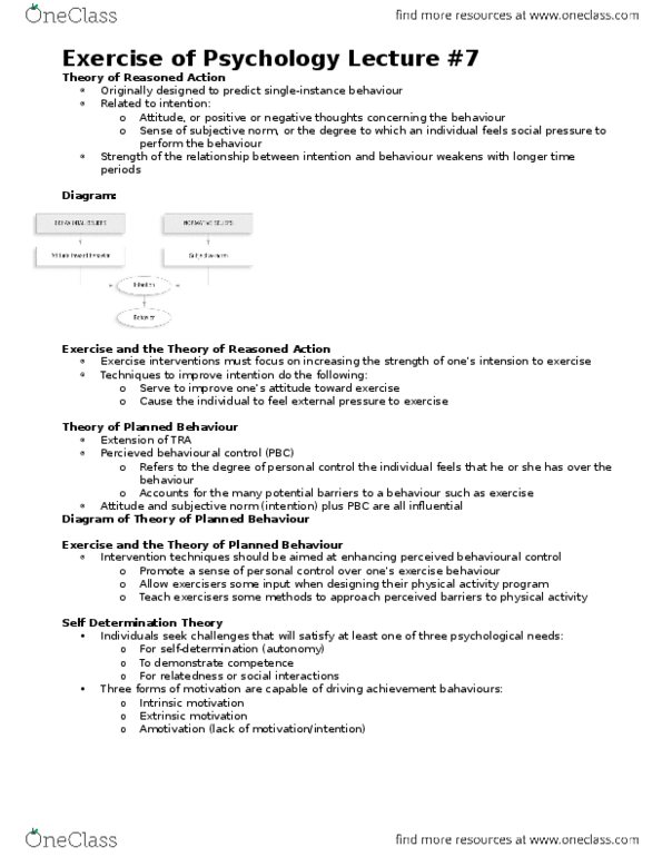 Kinesiology 2276F/G Lecture Notes - Lecture 7: Motivation thumbnail