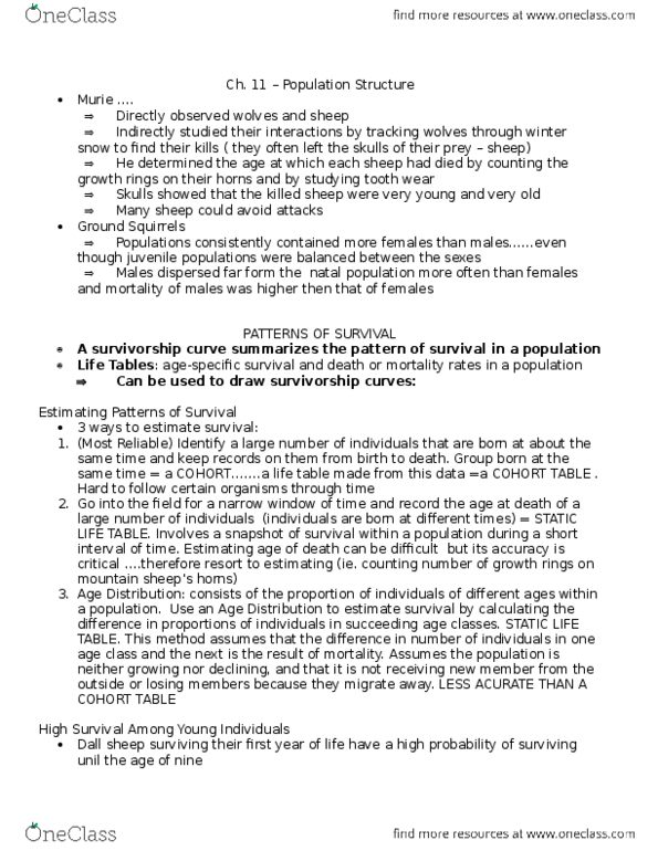 BIOLOGY 2F03 Lecture Notes - Lecture 11: Female Sperm, Frequency-Dependent Selection, Environmental Factor thumbnail