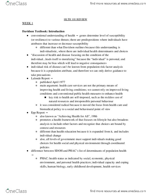 HLTH 101 Lecture 1: HLTH101 Readings for Course thumbnail