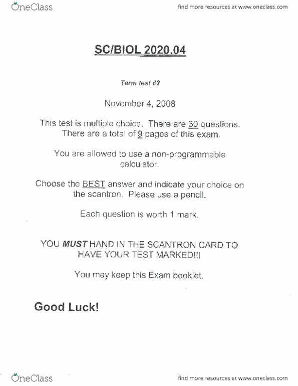 BCHM 2020 Study Guide Fall 2012 Midterm Exonuclease Wobble Base 