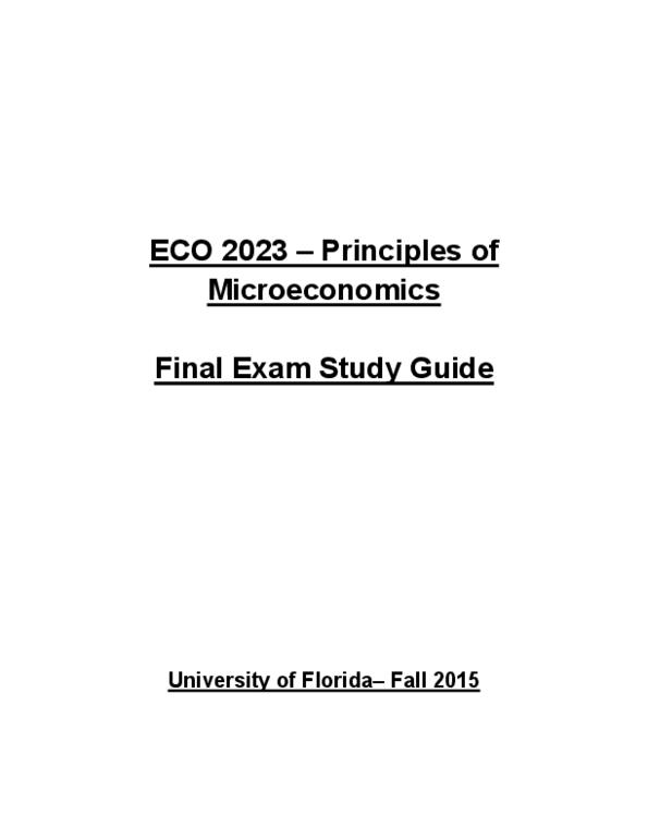 ECO 2023 Final: Complete and Comprehensive 85-Page Final Exam Study ...