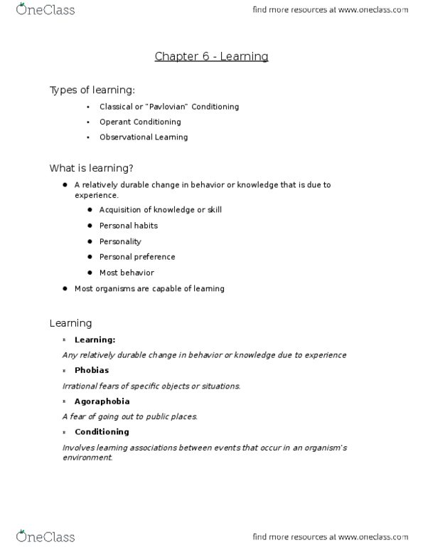 PSYC 1001 Lecture Notes - Lecture 8: Wheeze, Windbreaker, Lative Case thumbnail