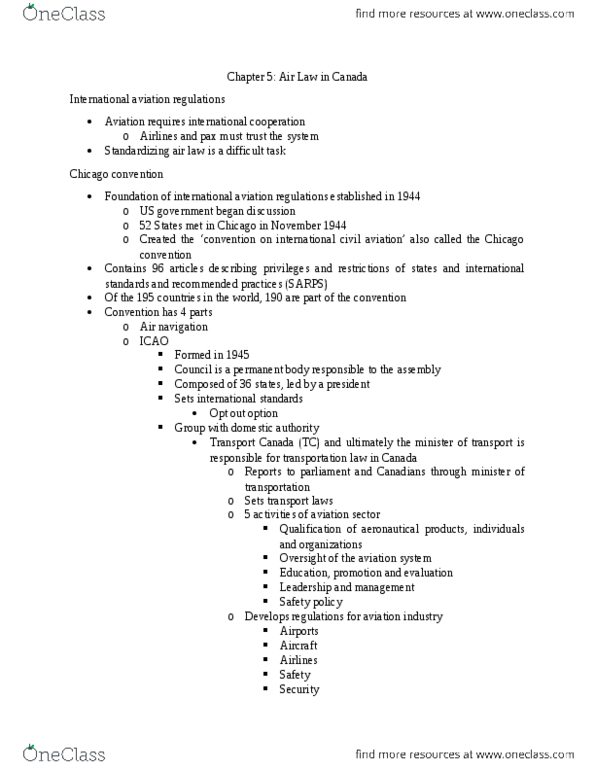 Management and Organizational Studies 1022F/G Lecture Notes - Lecture 5: Transport Law, Canadian Aviation Regulations, Royal Assent thumbnail