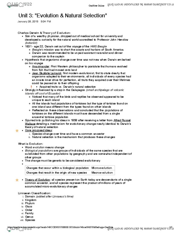 BIOL 1500 Lecture Notes - Lecture 3: Macroevolution, Biogeography, Microevolution thumbnail