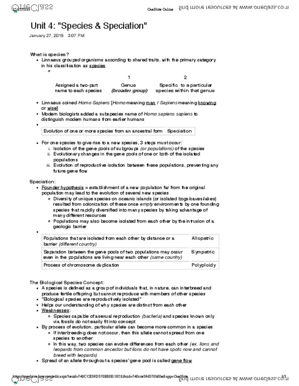 BIOL 1500 Lecture Notes - Lecture 4: Assortative Mating, Species Problem, Polyploid thumbnail