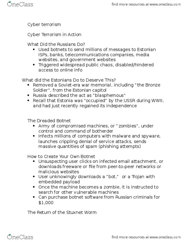 CRIM 218 Lecture Notes - Lecture 12: International Criminal Court, Radicalization, Embezzlement thumbnail