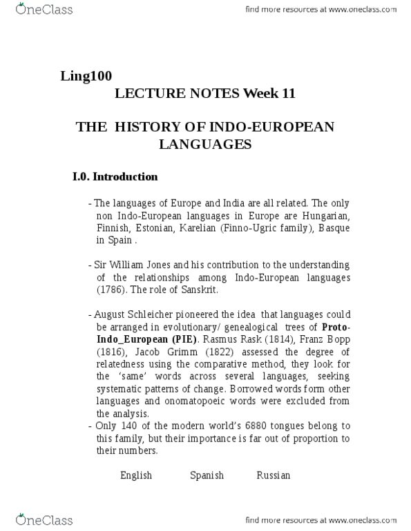 LING 100 Lecture 11: The History of Indo-European Languages thumbnail