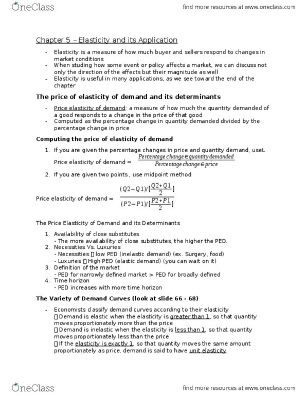 EC120 Lecture Notes - Lecture 5: Horse Length, Demand Curve, Midpoint Method thumbnail