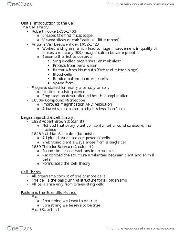 BIOL130 Lecture Notes - Lecture 1: Phagocytosis, Dna Replication, Endosymbiont thumbnail