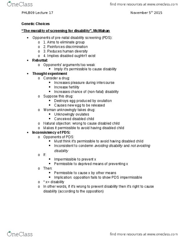 PHLB09H3 Lecture Notes - Lecture 17: Sign Language, Thought Experiment, Ovulation thumbnail