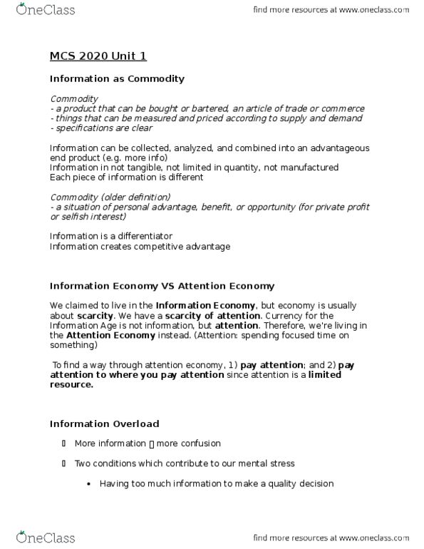 MCS 2020 Lecture Notes - Lecture 1: Attention Economy, Consumer Protection, Gestapo thumbnail