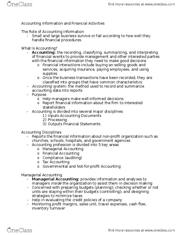 ARBUS101 Chapter Notes - Chapter 16: Cash Flow Statement, Inventory Turnover, Financial Statement thumbnail