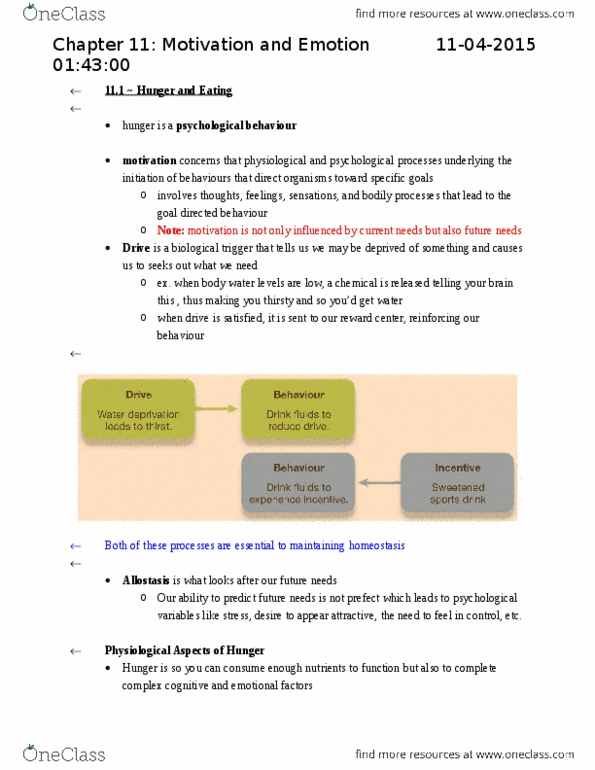 PSYA02H3 Chapter Notes - Chapter 11: David Buss, Goose Bumps, Digestion thumbnail