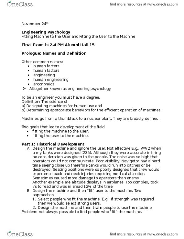 Psychology 2990A/B Lecture Notes - Lecture 10: Engineering Psychology, Drawing Pin, Vertical Bar thumbnail